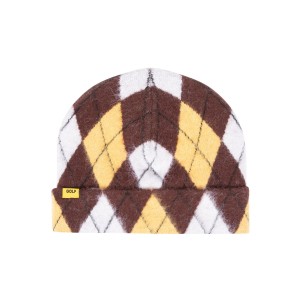 Golf Wang Argyle Beanie Brown Multicolor | XBAKIO254