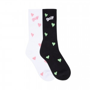 Golf Wang Crush 2pk Socks White / Black | BEADCN468