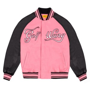 Golf Wang Diablo Varsity Jacket Cream | WUZHKE367