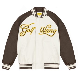 Golf Wang Diablo Varsity Jacket Dark Pink | HNKIRX821