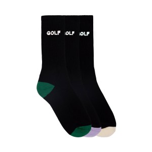 Golf Wang Logo 3d 2 Tone 3pk Socks White | BGNXZQ213