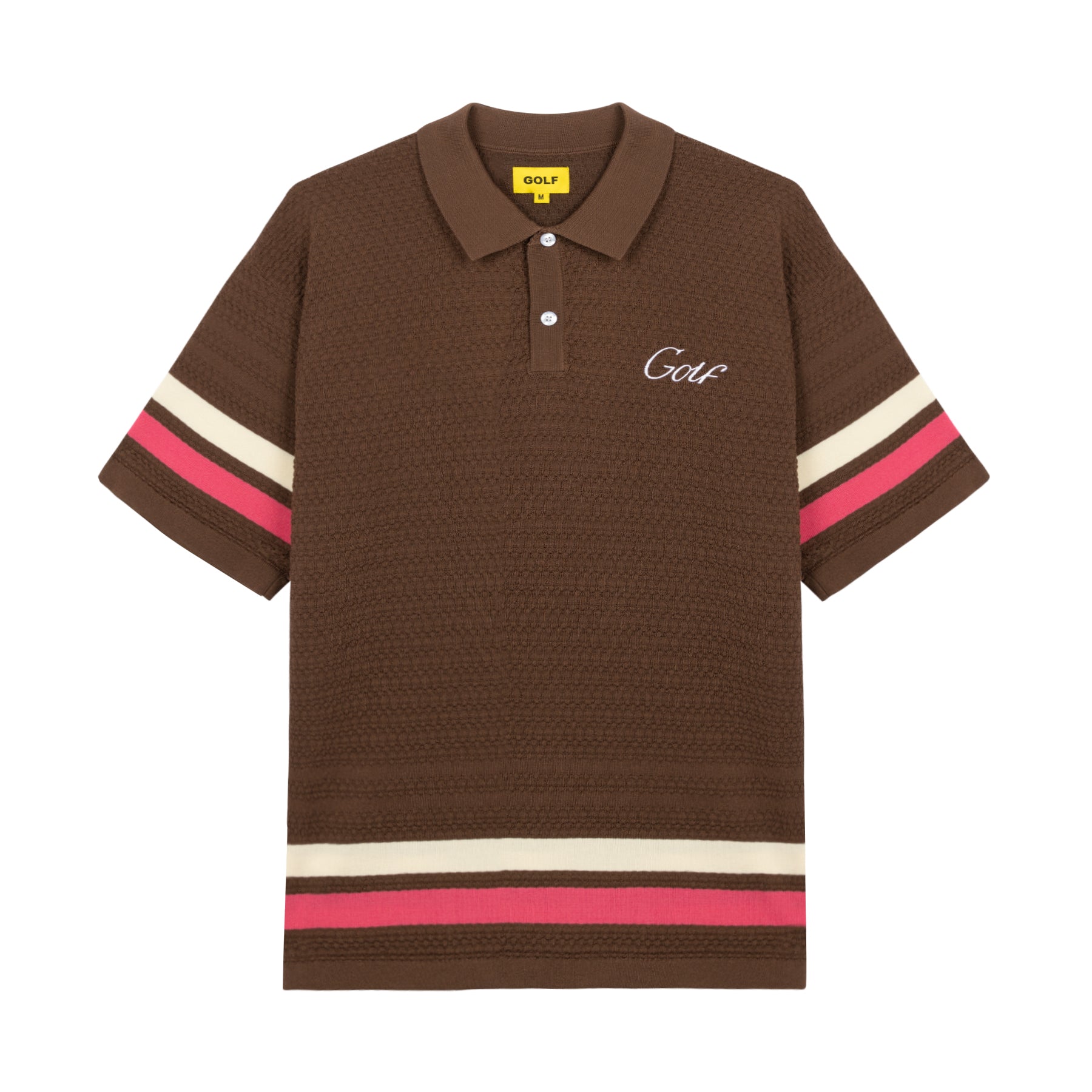 Golf Wang Caddy Striped Polo Shirt Brown | FZKIGW930