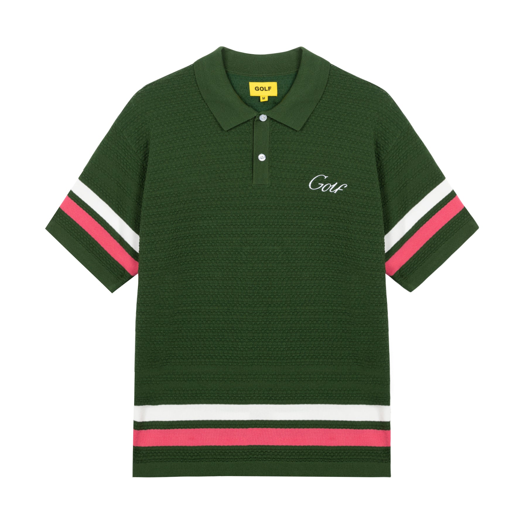 Golf Wang Caddy Striped Polo Shirt Dark Green | CGPDHX923