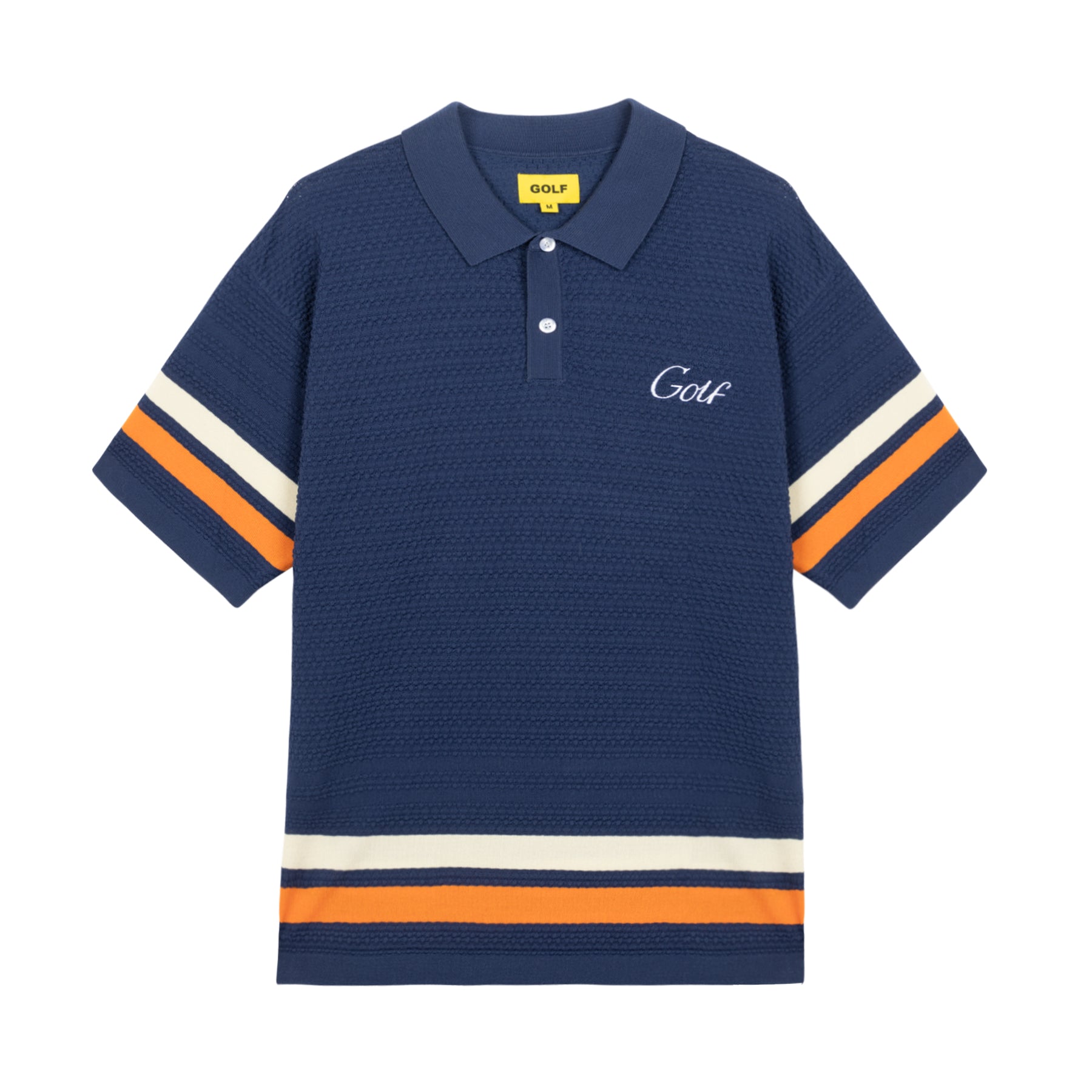 Golf Wang Caddy Striped Polo Shirt Navy | HJVWEY642