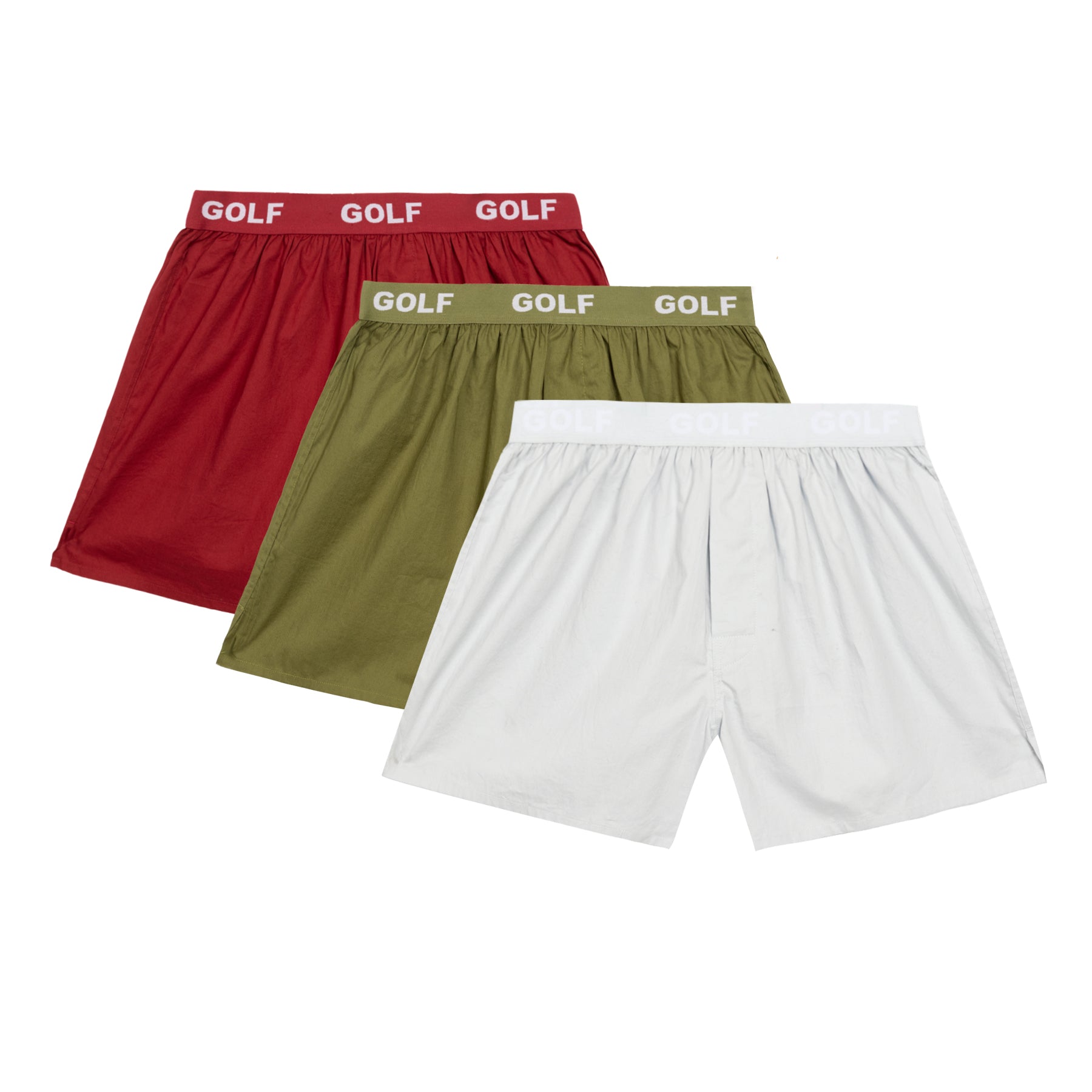 Golf Wang Logo 3pk Boxer Light Grey / Green / Red | RUJDKN405