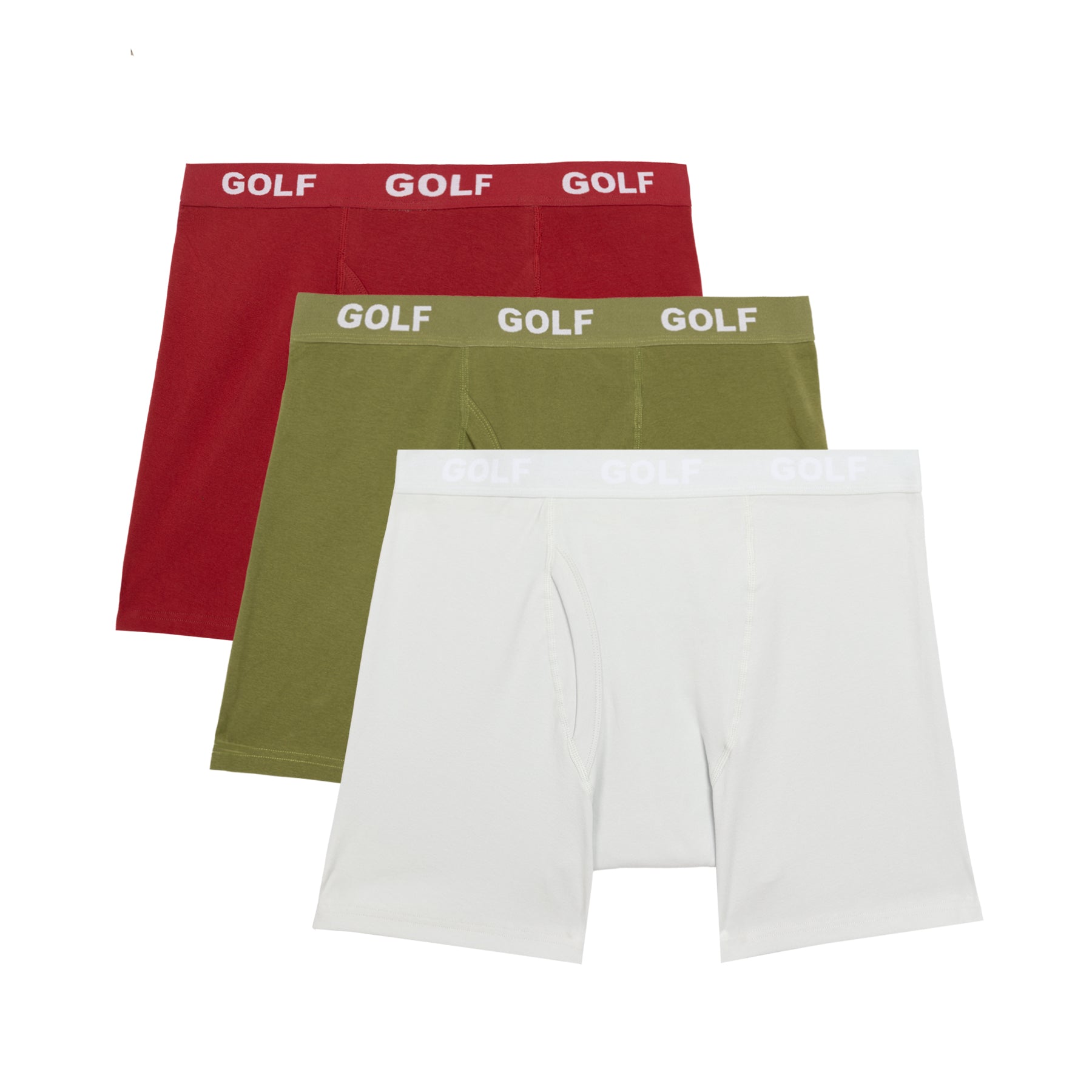 Golf Wang Logo 3pk Briefs Light Grey / Green / Red | VIHSUA847