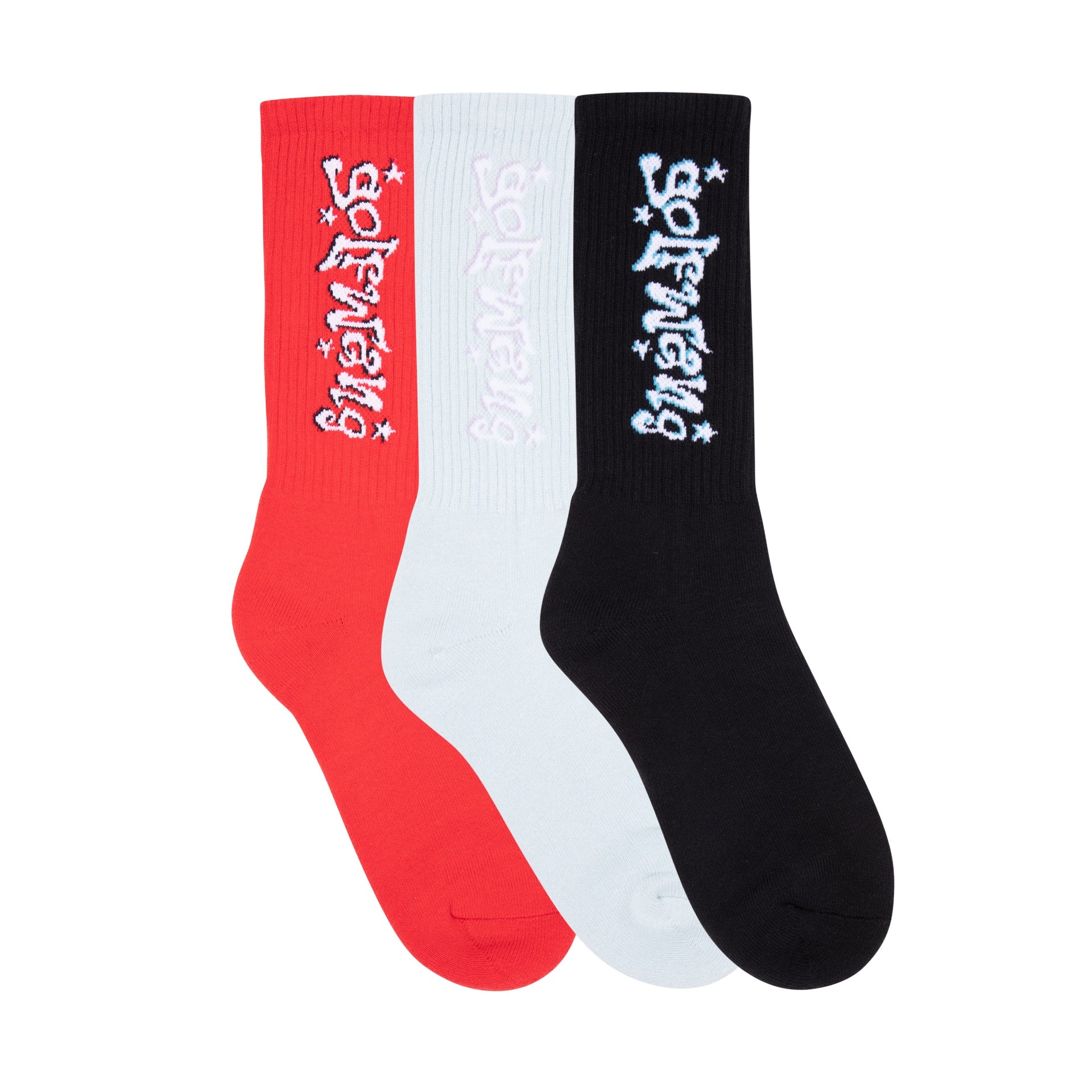 Golf Wang Majestic 3pk Socks Red / Light Blue / Black | EQXKIO813