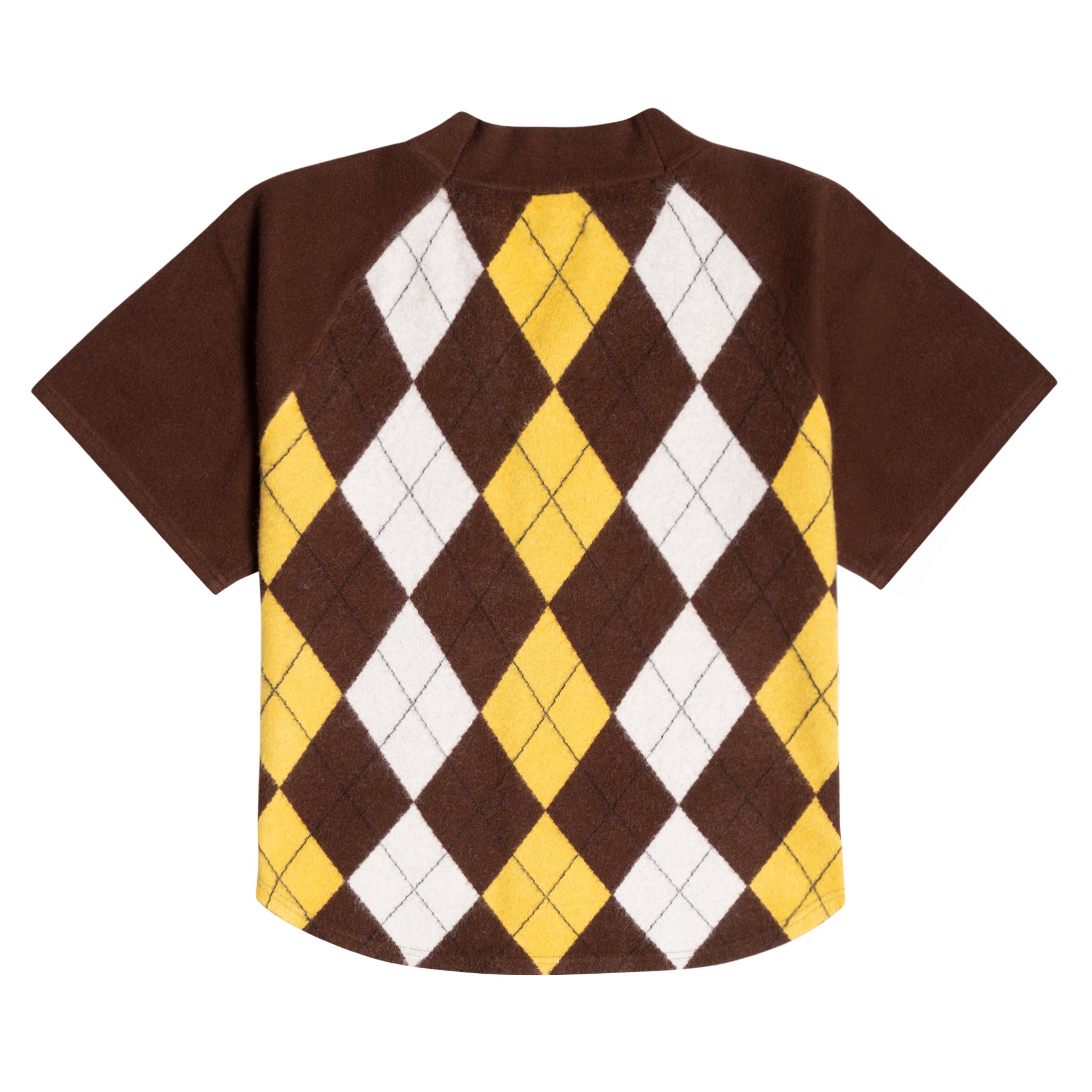 Golf Wang Monarch Argyle Baseball Jersey Brown Multicolor | DEVPUX021