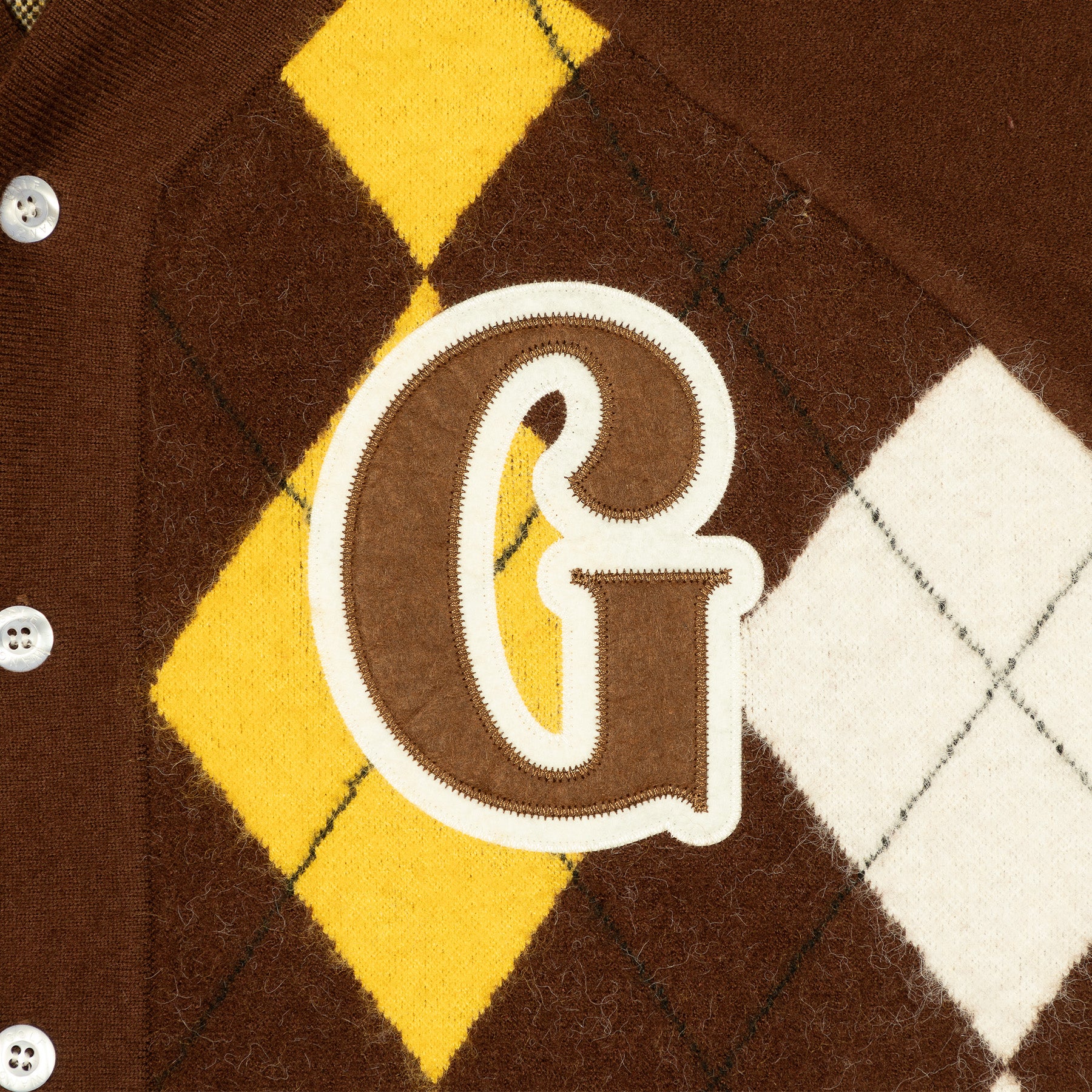 Golf Wang Monarch Argyle Baseball Jersey Brown Multicolor | DEVPUX021