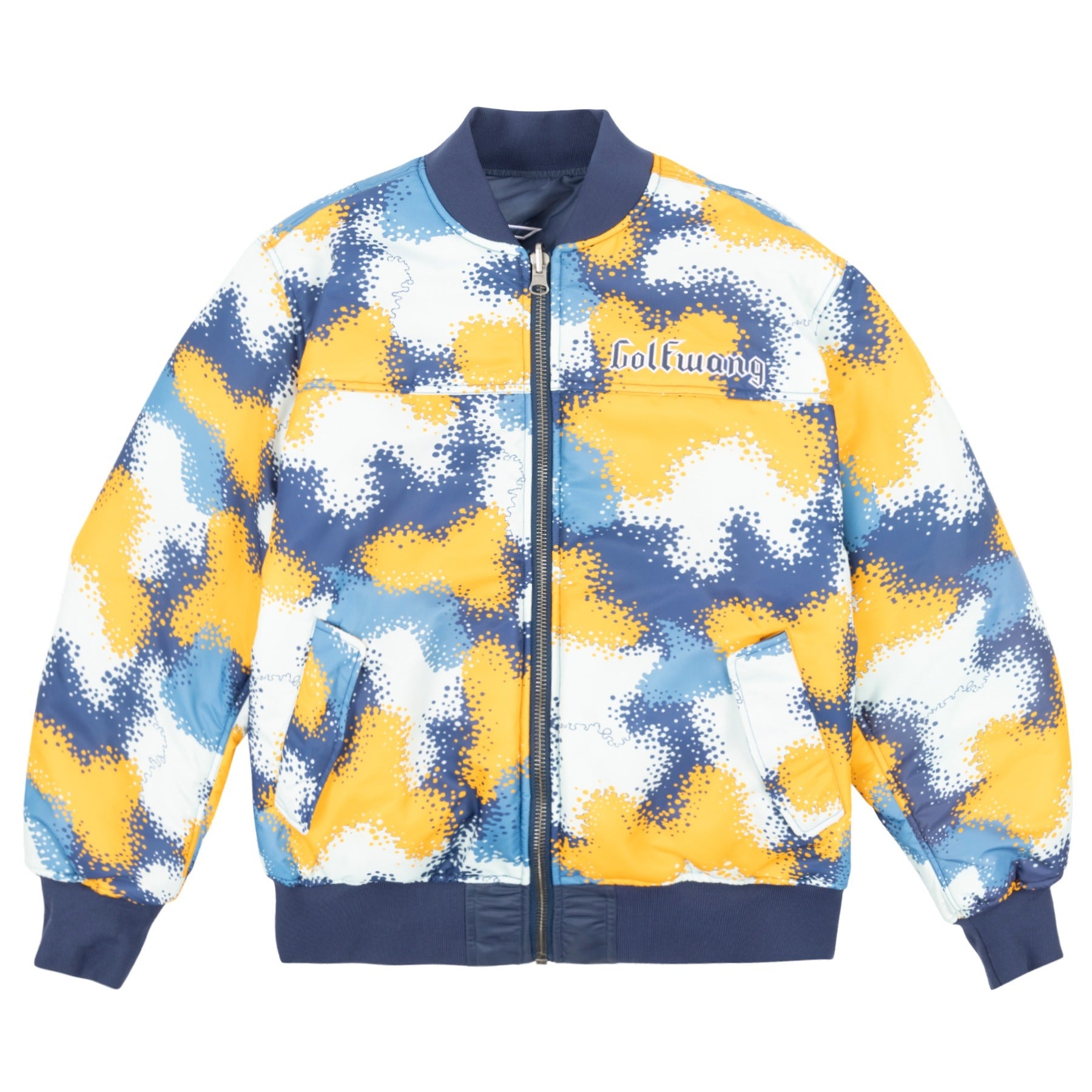 Golf Wang Spray Camo Reversible Bomber Jacket Navy Multicolor | IFHSPW278