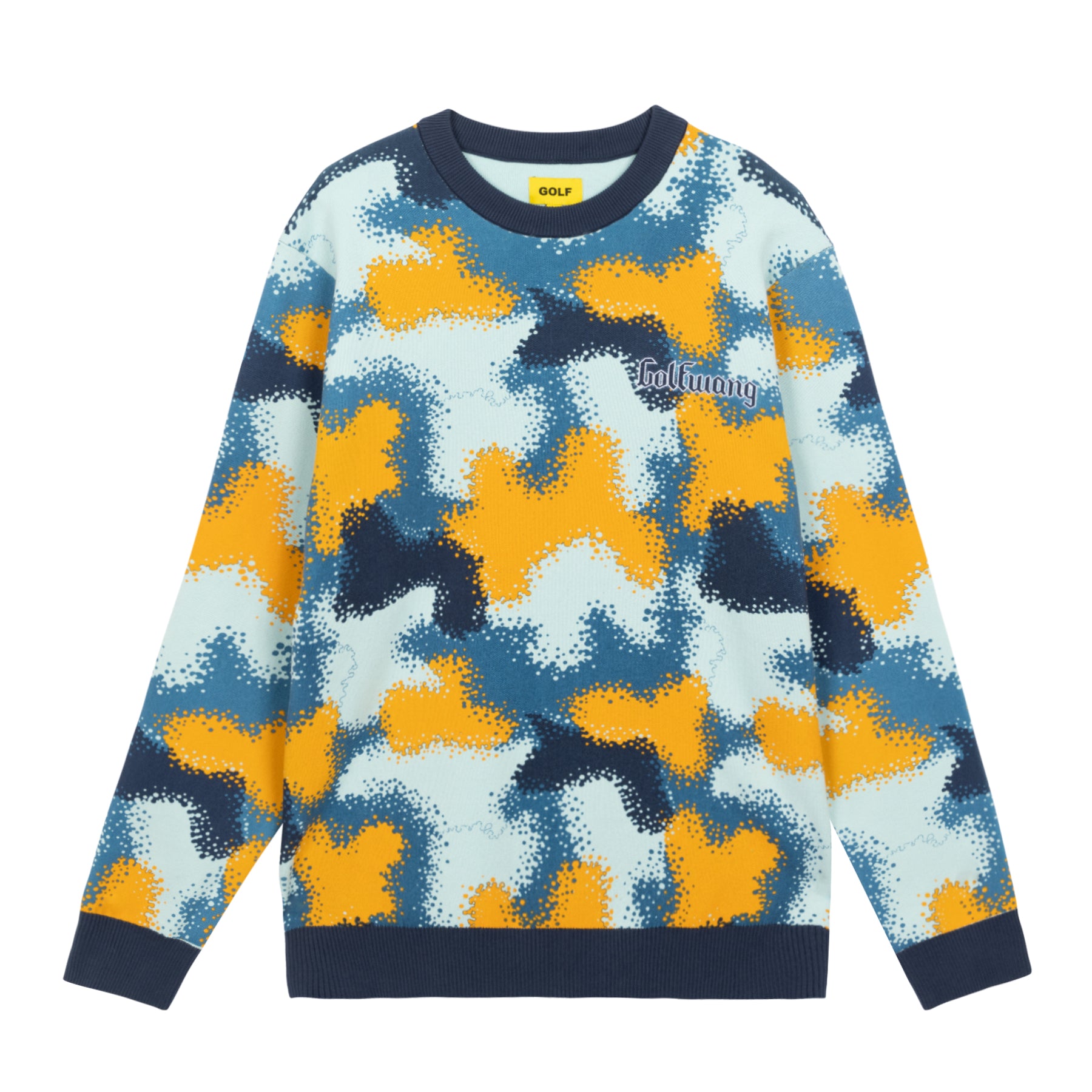 Golf Wang Spray Camo Sweater Navy Multicolor | XBQILY824